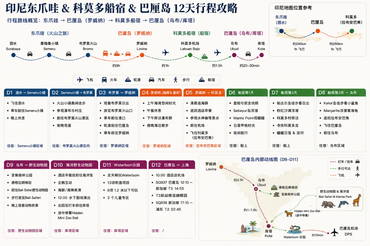 印尼旅行路线总览图